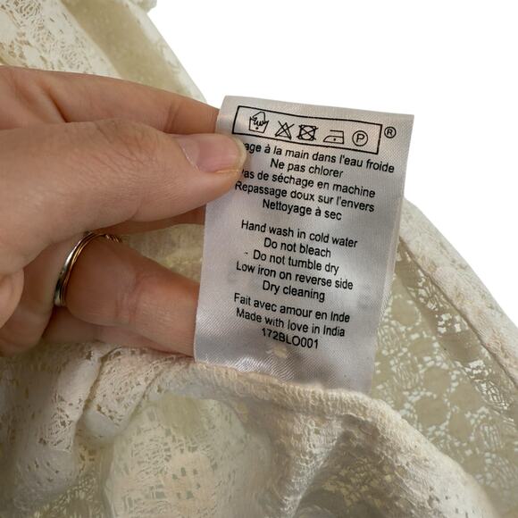 Sezane Ninon Long Sleeve Ruffle Lace Blouse Victorian Cottagecore Boho Size 40 8 - Picture 6 of 10